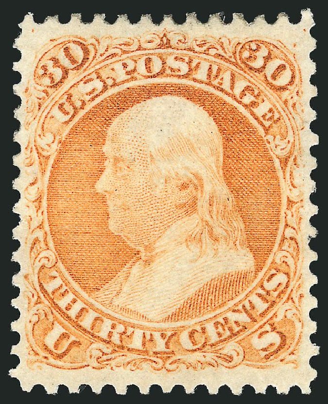 Cost of US Stamp Scott Catalog 71: 30c 1861 Franklin. Robert Siegel Auction Galleries, Sep 2014, Sale 1078, Lot 172