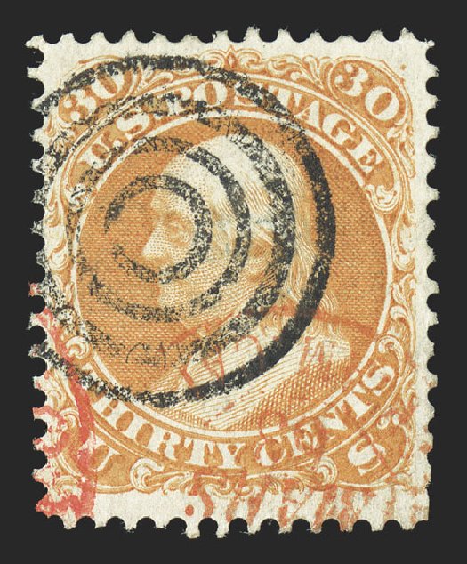 Prices of US Stamp Scott Catalogue #71: 1861 30c Franklin. Spink Shreves Galleries, Nov 2012, Sale 141, Lot 52