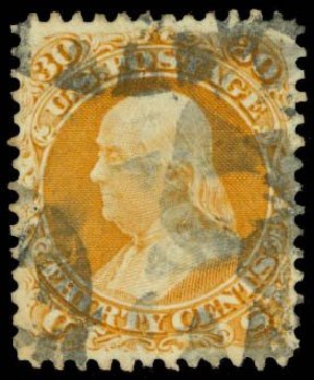 Price of US Stamps Scott Cat. # 71 - 30c 1861 Franklin. Daniel Kelleher Auctions, Sep 2013, Sale 639, Lot 3183