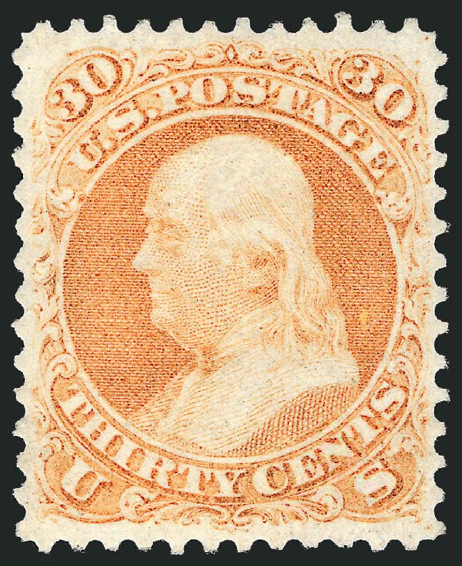 Prices of US Stamp Scott Cat. # 71: 1861 30c Franklin. Robert Siegel Auction Galleries, Mar 2011, Sale 1007, Lot 2213