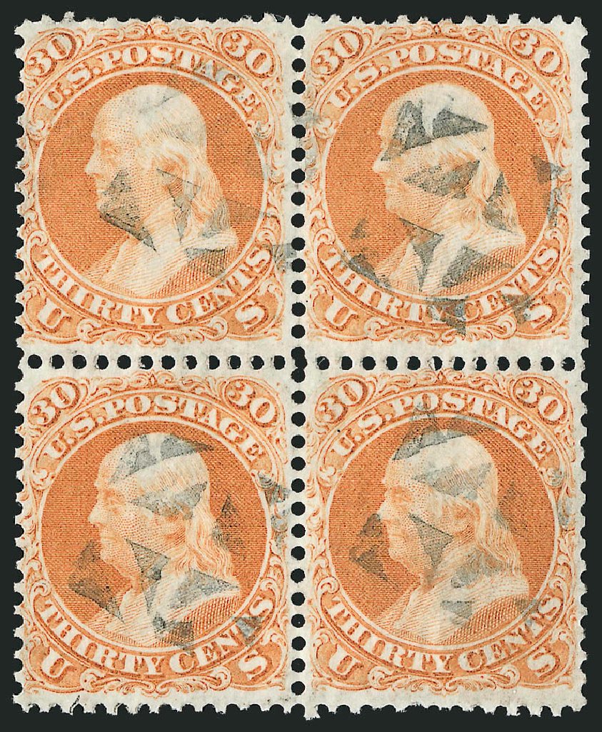 Costs of US Stamps Scott Catalogue 71 - 30c 1861 Franklin. Robert Siegel Auction Galleries, Nov 2014, Sale 1084, Lot 3213