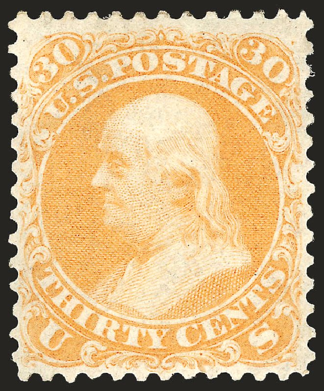 Price of US Stamp Scott Catalog 71: 1861 30c Franklin. Robert Siegel Auction Galleries, Apr 2009, Sale 972, Lot 3073