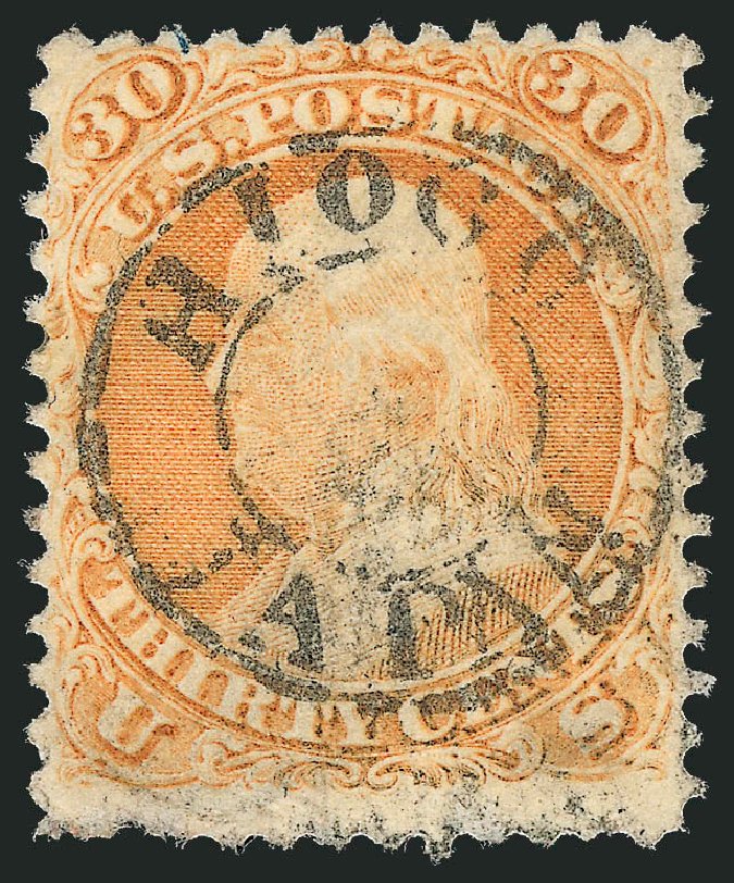 Values of US Stamp Scott Cat. 71: 30c 1861 Franklin. Robert Siegel Auction Galleries, Jun 2011, Sale 1011, Lot 446