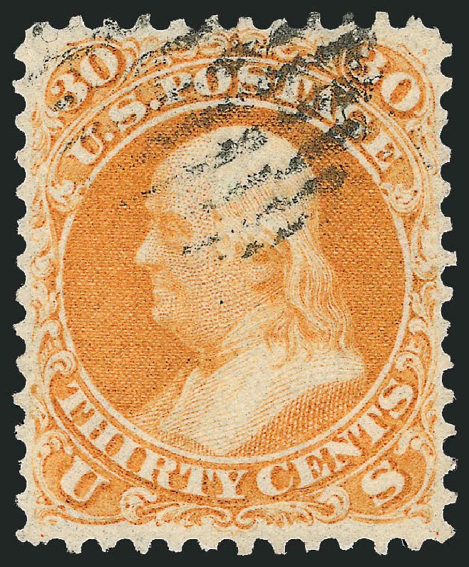 Values of US Stamps Scott Cat. 71: 30c 1861 Franklin. Robert Siegel Auction Galleries, Dec 2008, Sale 967, Lot 4176