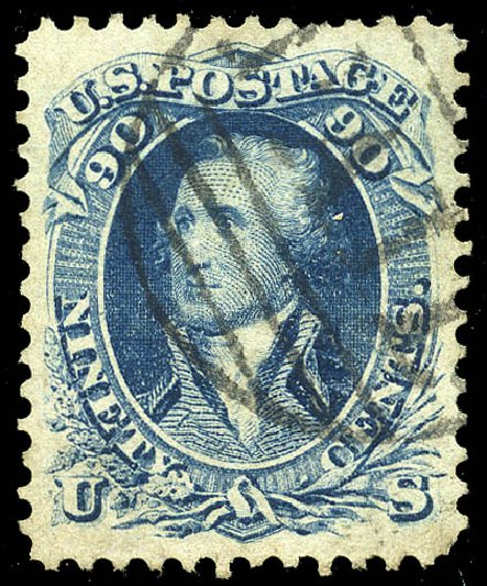Cost of US Stamps Scott Catalogue 72 - 90c 1861 Washington. Matthew Bennett International, May 2014, Sale 350, Lot 127