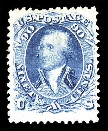 US Stamp Price Scott Catalog # 72 - 90c 1861 Washington. Cherrystone Auctions, Nov 2014, Sale 201411, Lot 17