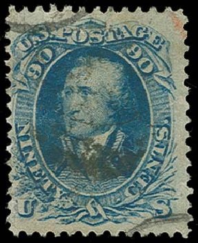 US Stamp Values Scott # 72 - 1861 90c Washington. H.R. Harmer, Oct 2014, Sale 3006, Lot 1107