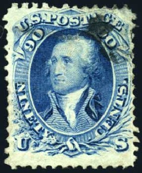 Costs of US Stamps Scott # 72 - 1861 90c Washington. Harmer-Schau Auction Galleries, Oct 2008, Sale 79, Lot 69