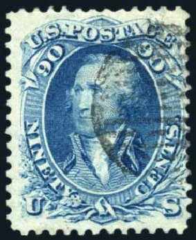 Value of US Stamp Scott Catalog 72: 90c 1861 Washington. Harmer-Schau Auction Galleries, Feb 2010, Sale 84, Lot 1339