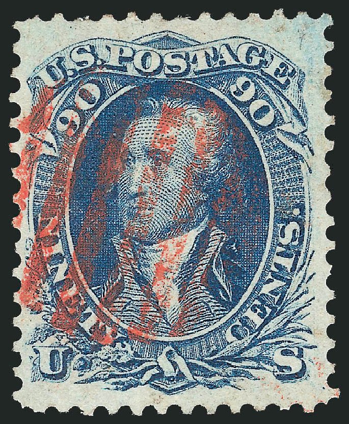 US Stamp Values Scott Catalogue 72 - 90c 1861 Washington. Robert Siegel Auction Galleries, Oct 2011, Sale 1014, Lot 1199