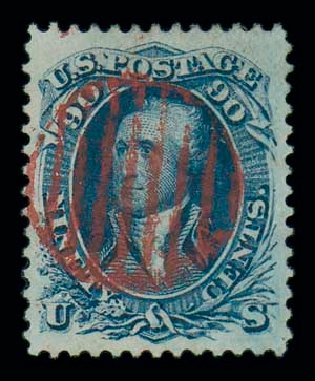 Prices of US Stamps Scott Catalog 72: 90c 1861 Washington. Matthew Bennett International, Dec 2007, Sale 323, Lot 210