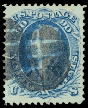 Value of US Stamp Scott #72 - 90c 1861 Washington. Daniel Kelleher Auctions, Sep 2013, Sale 639, Lot 1030