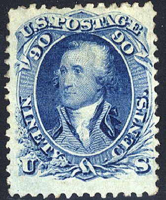 Costs of US Stamp Scott Catalogue #72 - 90c 1861 Washington. Cherrystone Auctions, May 2008, Sale 200805, Lot 111