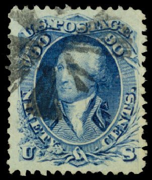 US Stamp Values Scott Catalog 72 - 90c 1861 Washington. Daniel Kelleher Auctions, Dec 2013, Sale 640, Lot 101