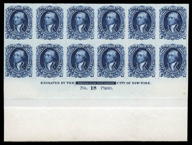 Value of US Stamp Scott Catalogue 72 - 1861 90c Washington. Matthew Bennett International, Sep 2012, Sale 346, Lot 704