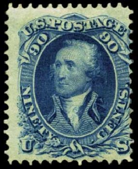US Stamp Price Scott Catalog 72: 1861 90c Washington. Harmer-Schau Auction Galleries, Feb 2012, Sale 92, Lot 874