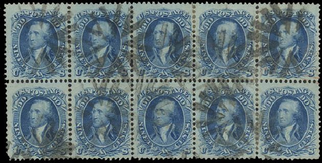 Values of US Stamps Scott Catalog # 72 - 1861 90c Washington. Daniel Kelleher Auctions, Oct 2011, Sale 626, Lot 94