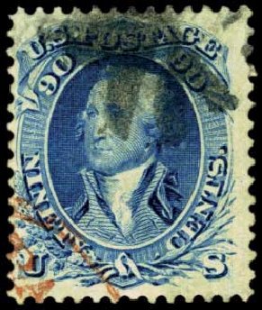 Price of US Stamps Scott Catalog 72: 90c 1861 Washington. Harmer-Schau Auction Galleries, Feb 2012, Sale 92, Lot 875