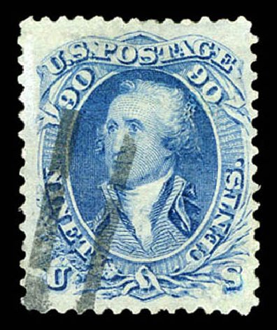 Cost of US Stamp Scott 72: 1861 90c Washington. Daniel Kelleher Auctions, Oct 2011, Sale 626, Lot 95