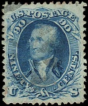 Cost of US Stamps Scott # 72: 1861 90c Washington. Regency-Superior, Nov 2014, Sale 108, Lot 175