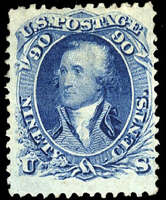 Cost of US Stamps Scott Catalog 72 - 1861 90c Washington. Cherrystone Auctions, Sep 2012, Sale 201209, Lot 42