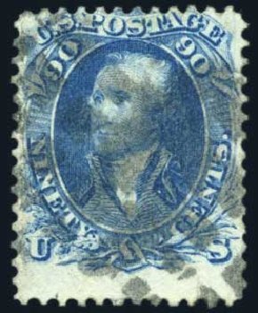 US Stamp Price Scott Catalogue # 72 - 1861 90c Washington. Harmer-Schau Auction Galleries, Feb 2010, Sale 84, Lot 1342