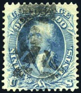 US Stamps Value Scott Catalogue # 72: 90c 1861 Washington. Harmer-Schau Auction Galleries, Apr 2010, Sale 85, Lot 252