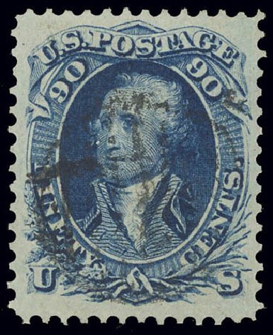 US Stamp Values Scott Catalog #72 - 1861 90c Washington. Daniel Kelleher Auctions, Feb 2013, Sale 634, Lot 62