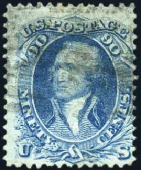 Prices of US Stamp Scott Cat. #72: 90c 1861 Washington. Harmer-Schau Auction Galleries, Mar 2011, Sale 89, Lot 123