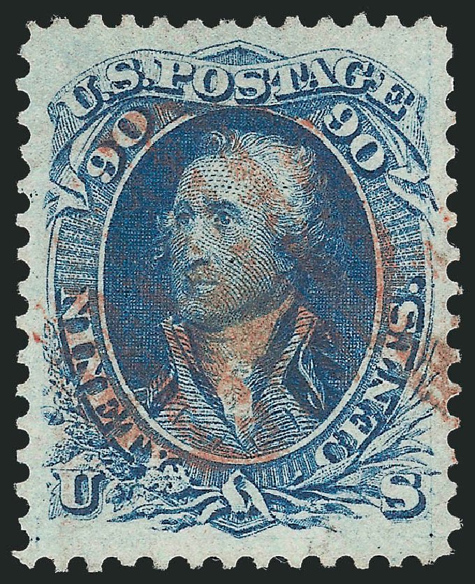 US Stamps Prices Scott Cat. 72 - 1861 90c Washington. Robert Siegel Auction Galleries, Jun 2012, Sale 1024, Lot 123