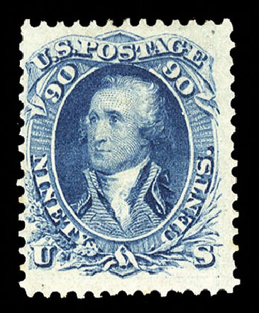 Costs of US Stamps Scott Catalog 72: 1861 90c Washington. Cherrystone Auctions, Oct 2012, Sale 201210, Lot 56