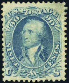 Cost of US Stamps Scott #72 - 1861 90c Washington. Harmer-Schau Auction Galleries, Oct 2012, Sale 95, Lot 176