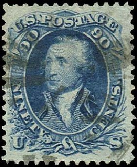 Values of US Stamps Scott # 72 - 90c 1861 Washington. Regency-Superior, Nov 2014, Sale 108, Lot 176