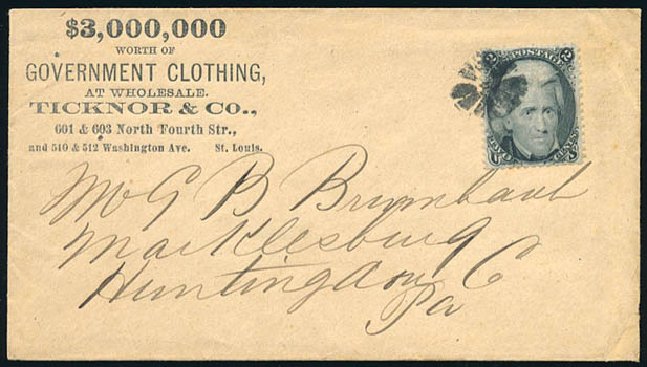 US Stamp Values Scott Catalog #73: 1861 2c Jackson. Schuyler J. Rumsey Philatelic Auctions, Apr 2015, Sale 60, Lot 1837