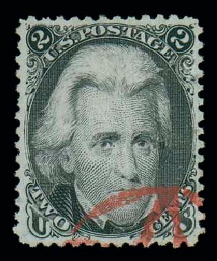 Prices of US Stamp Scott Cat. 73: 2c 1861 Jackson. Matthew Bennett International, Dec 2007, Sale 323, Lot 215