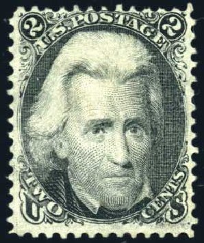 Values of US Stamps Scott Catalogue 73 - 2c 1861 Jackson. Harmer-Schau Auction Galleries, Feb 2010, Sale 84, Lot 1345