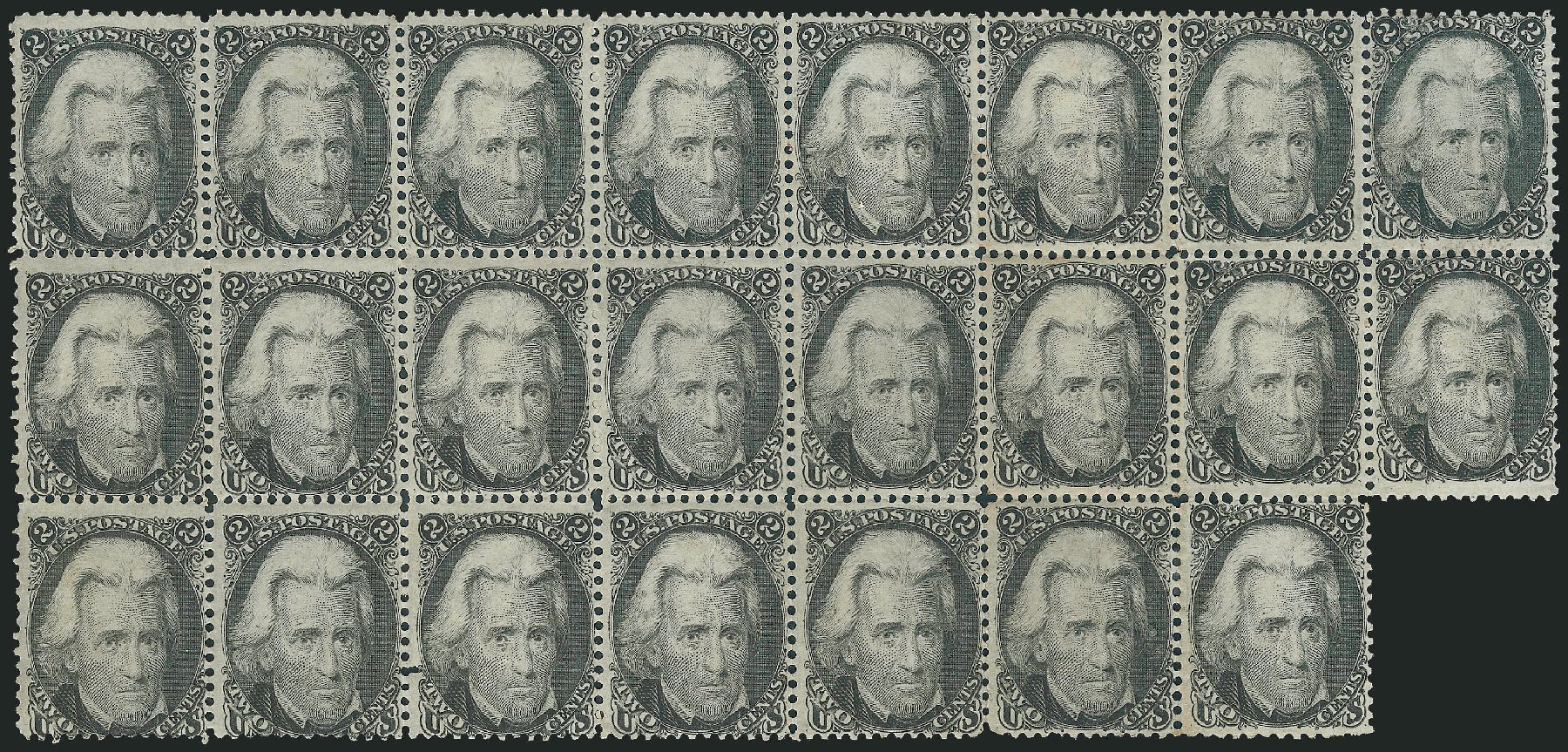 Costs of US Stamps Scott Catalogue 73 - 2c 1861 Jackson. Robert Siegel Auction Galleries, Mar 2011, Sale 1007, Lot 2223