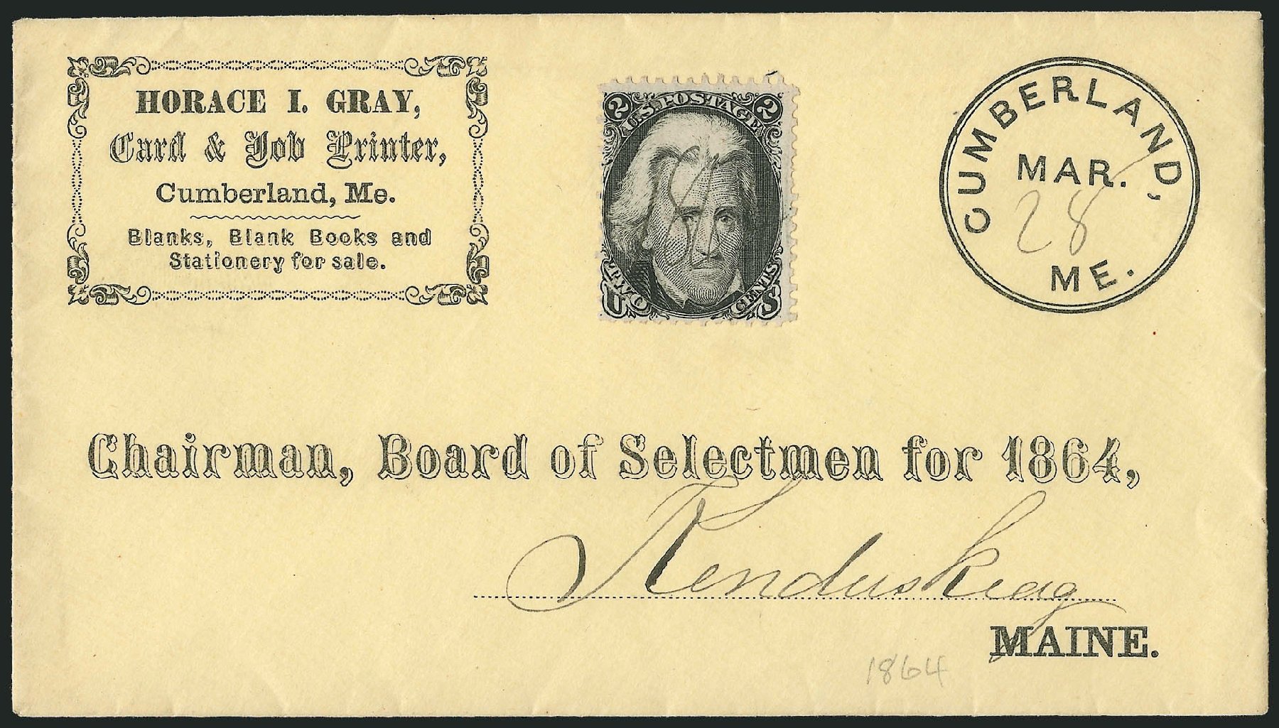 Price of US Stamp Scott Catalogue 73 - 2c 1861 Jackson. Robert Siegel Auction Galleries, Jun 2011, Sale 1010, Lot 43