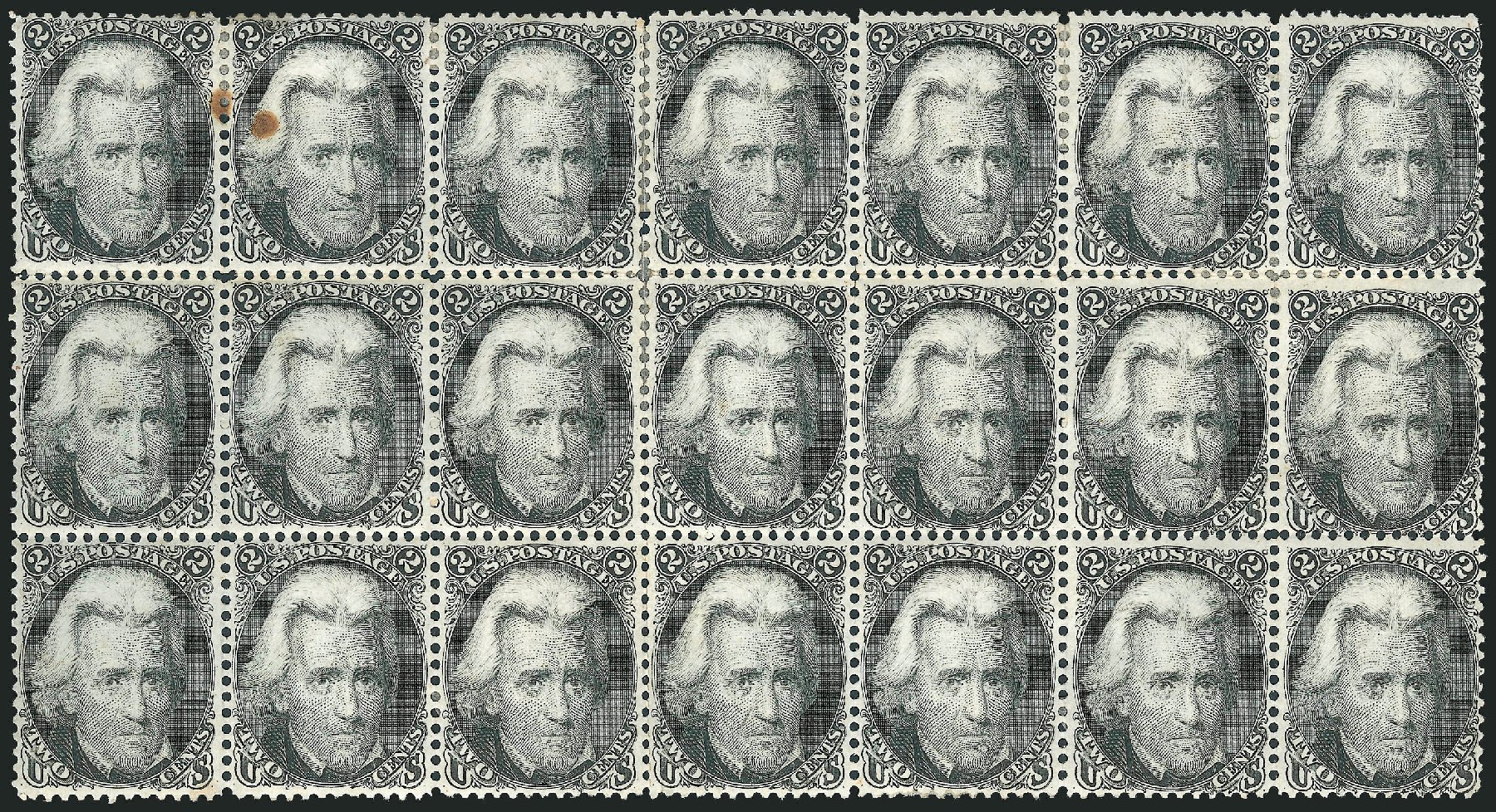 US Stamp Value Scott Catalog 73 - 1861 2c Jackson. Robert Siegel Auction Galleries, Mar 2012, Sale 1021, Lot 223