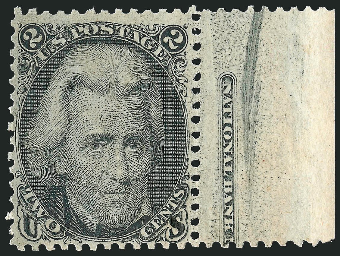 US Stamps Price Scott Catalogue 73 - 1861 2c Jackson. Robert Siegel Auction Galleries, Oct 2008, Sale 963, Lot 523