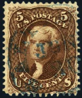 Prices of US Stamps Scott # 75 - 1862 5c Jefferson. Harmer-Schau Auction Galleries, May 2012, Sale 93, Lot 267