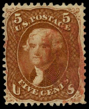 Costs of US Stamps Scott Cat. # 75: 1862 5c Jefferson. Daniel Kelleher Auctions, May 2014, Sale 652, Lot 177