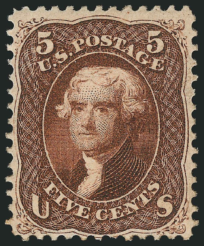 US Stamp Prices Scott 75 5c 1862 Jefferson