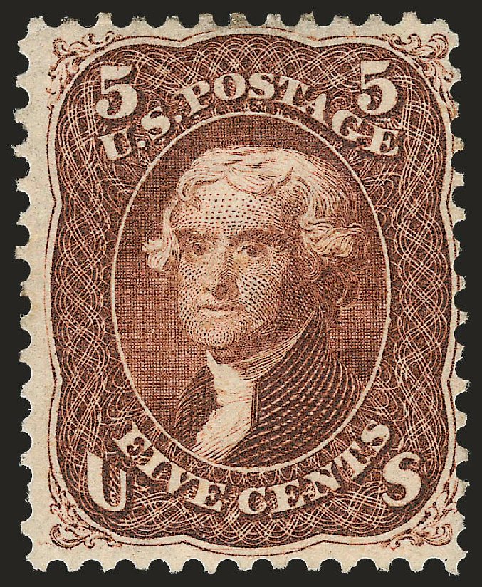 Cost of US Stamps Scott Cat. 75: 1862 5c Jefferson. Robert Siegel Auction Galleries, Dec 2009, Sale 982, Lot 5217