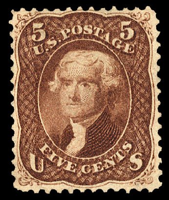 Price of US Stamps Scott Catalog # 75: 5c 1862 Jefferson. Cherrystone Auctions, Oct 2012, Sale 201210, Lot 58