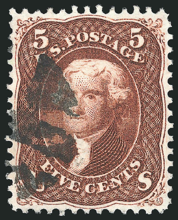 US Stamp Value Scott Cat. 75 - 5c 1862 Jefferson. Robert Siegel Auction Galleries, Jun 2012, Sale 1024, Lot 128