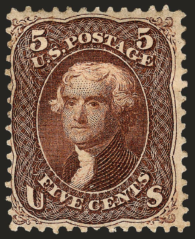 US Stamps Value Scott #75 - 1862 5c Jefferson. Robert Siegel Auction Galleries, Sep 2008, Sale 962, Lot 2338