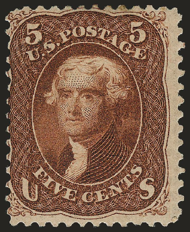 Prices of US Stamp Scott Catalogue 75: 1862 5c Jefferson. Robert Siegel Auction Galleries, Dec 2009, Sale 982, Lot 5218