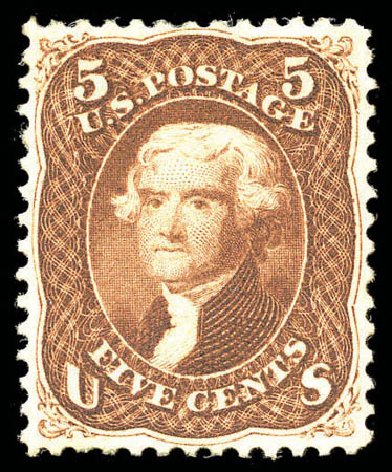 Costs of US Stamp Scott #75 - 1862 5c Jefferson. Matthew Bennett International, Sep 2010, Sale 331, Lot 419