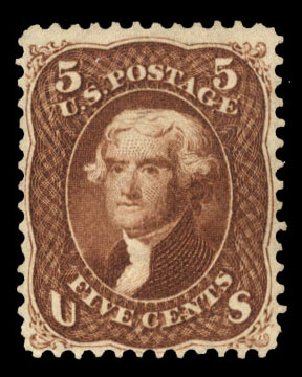 Price of US Stamps Scott #75 - 1862 5c Jefferson. Cherrystone Auctions, Mar 2010, Sale 201003, Lot 69